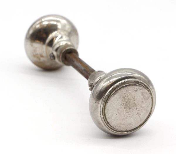 Door Knobs - Pair of Vintage Nickel Plated Brass Concentric Passage Door Knobs