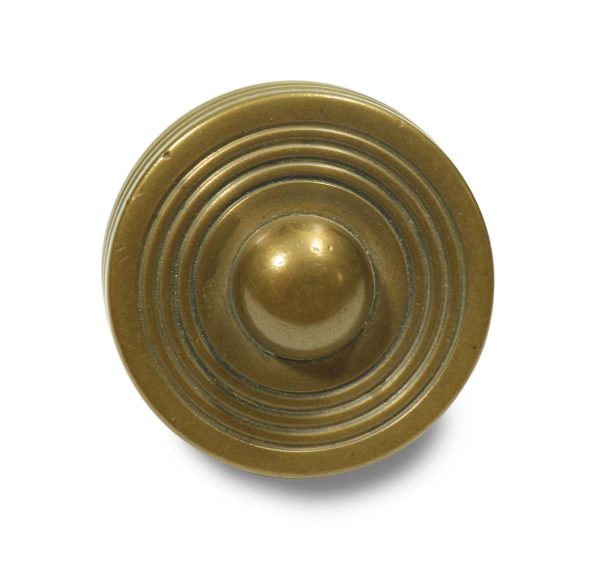 Door Knobs - Vintage Concentric Round Cast Brass Passage Door Knob