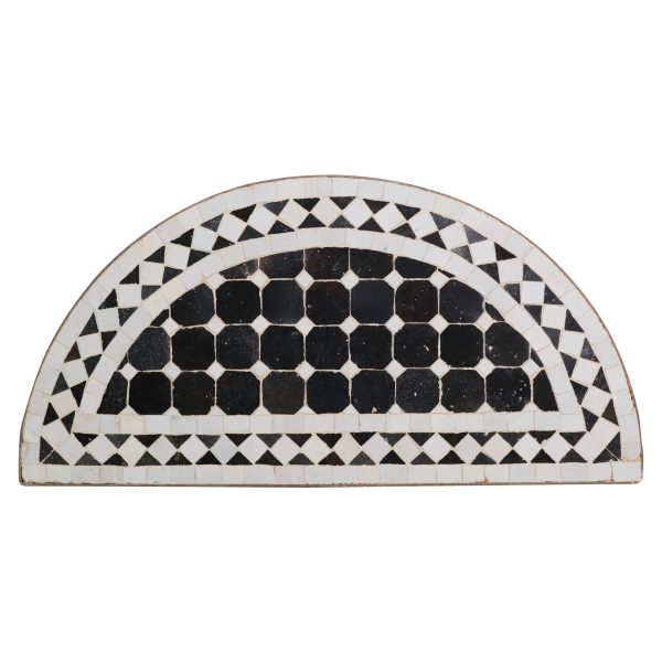 Door Transoms - Antique Black & White Arch Mosaic Steel Frame Transom