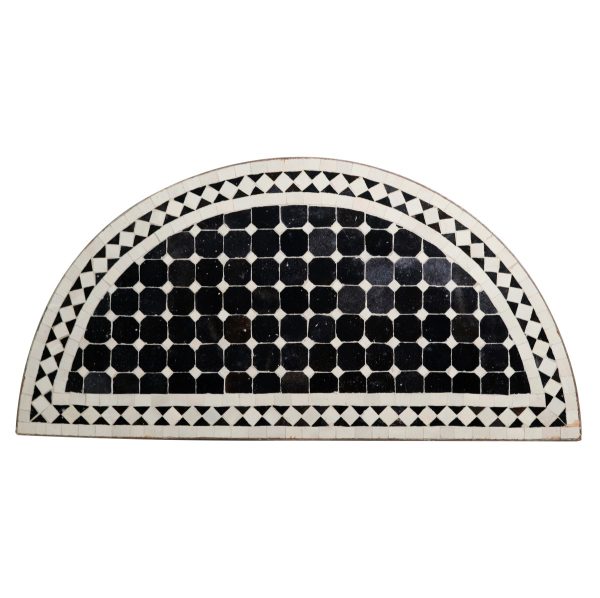 Door Transoms - Antique Black & White Mosaic Tile Arch Steel Frame Transom