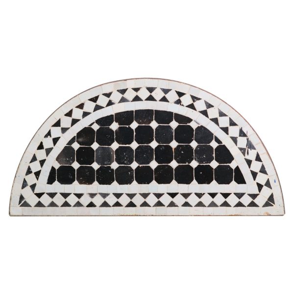 Door Transoms - Black & White Antique Arch Tile Mosaic Steel Frame Transom