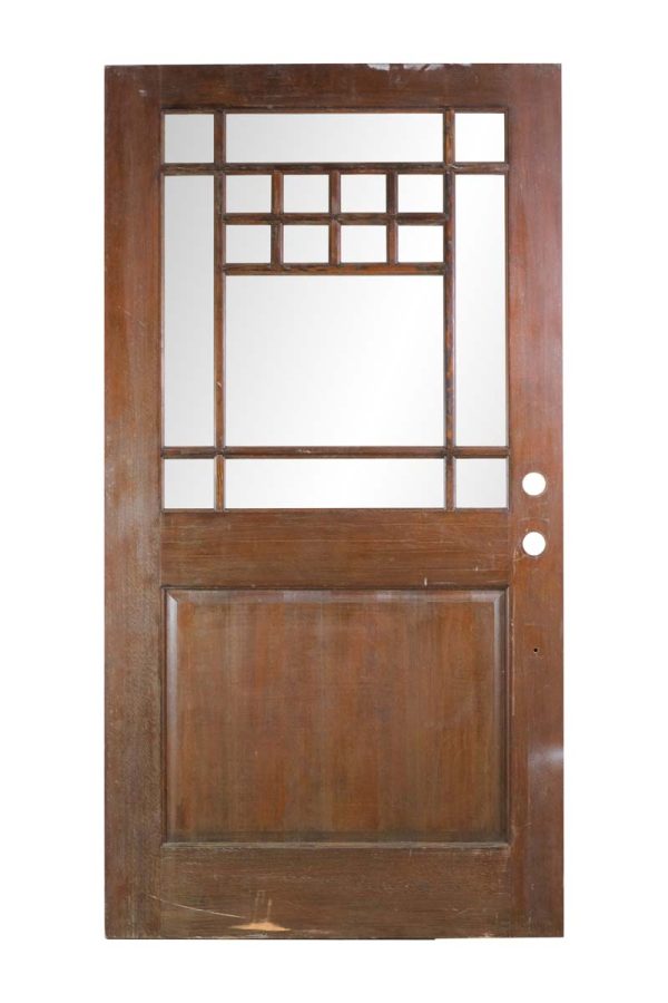 Entry Doors - Arts & Crafts 17 Double Pane Lites Pine Entry Door 79.5 x 41.75