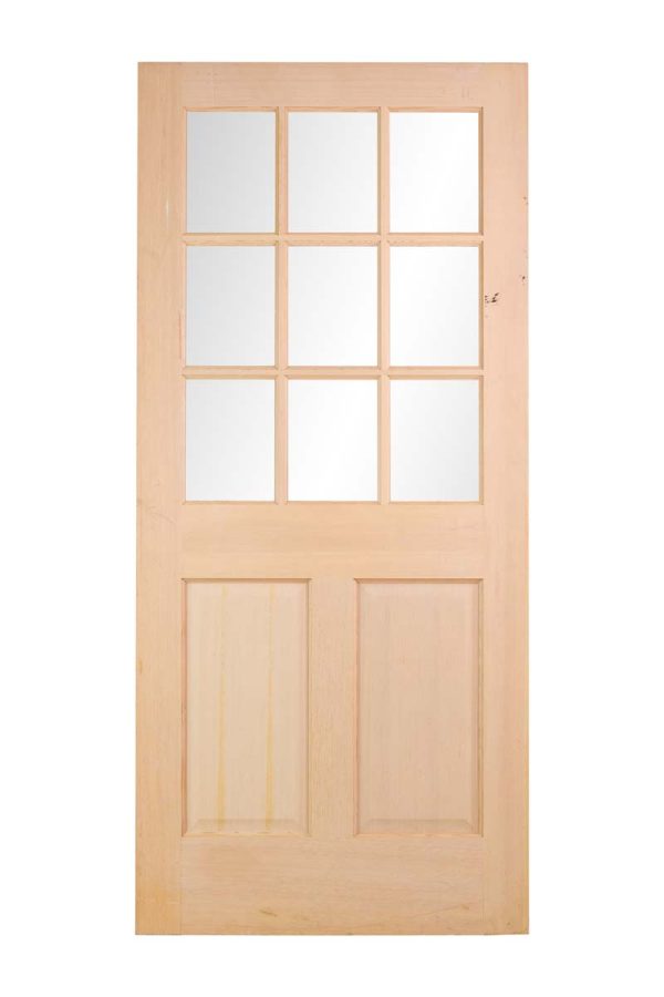 Entry Doors - Olde New 9 Lites Solid Unfinished Pine Entry Door 80 x 36