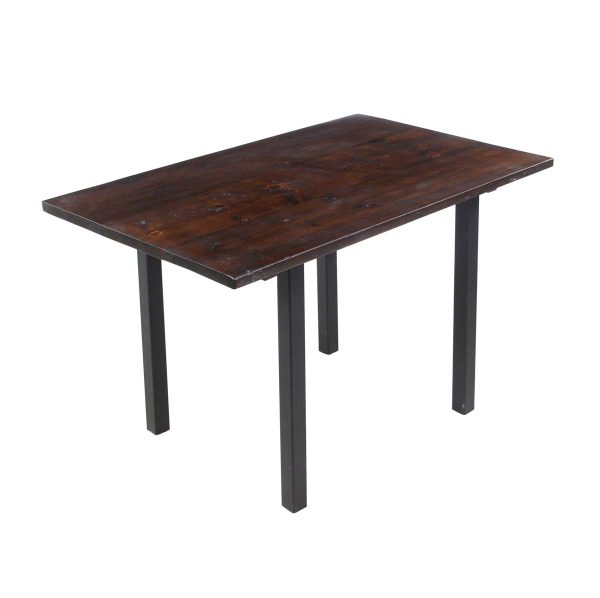 Farm Tables - Handmade 4 ft Pine Provincial Steel Tube Leg Dining Table