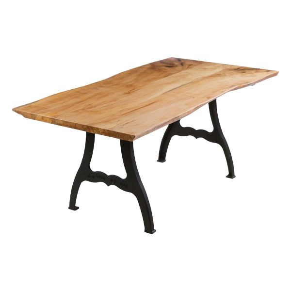 Farm Tables - Handmade Live Edge Maple Iron New York Legs Dining Table