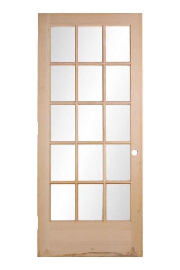 French Doors - Olde New 15 Lites Unfinished Pine French Door 83.25 x 35.75