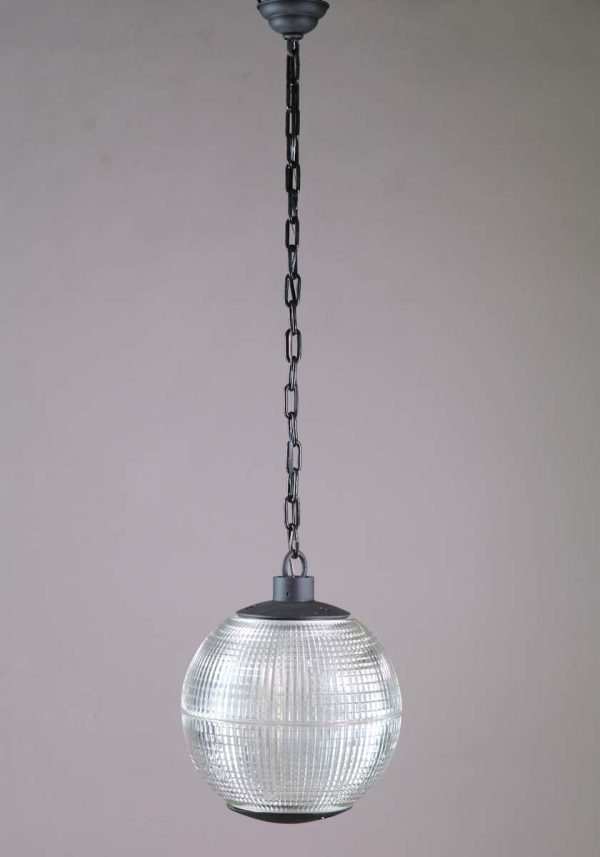 Globes - Paris Holophane 16 in. Pendant Street Light with Cross Reeded Glass