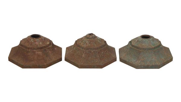 Industrial - Set of 3 Antique Octagon Cast Iron Bases