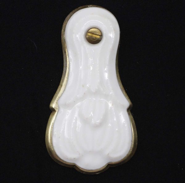 Keyhole Covers - Brass Door Keyhole Cover with White Ceramic Draft Cover
