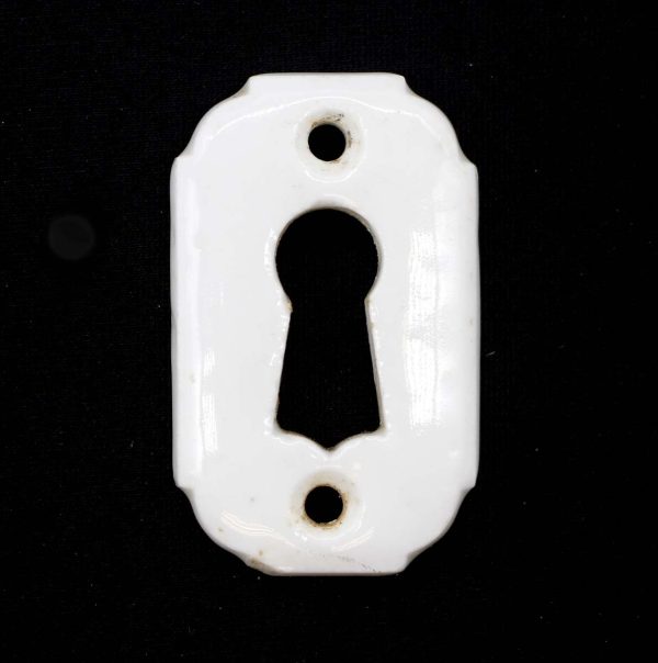 Keyhole Covers - Vintage Ceramic White Door Keyhole Cover