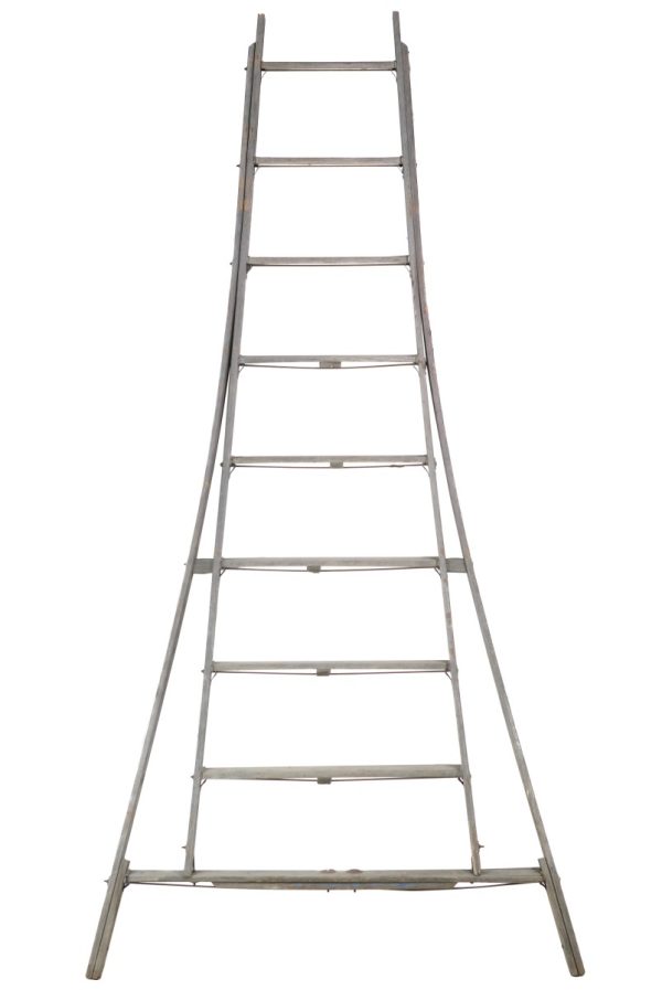 Ladders - Vintage 9 ft Pine Ladder with Steel Hardware