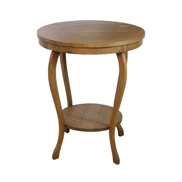 Living Room - Petite 24 in. Round Vintage Wooden Side Table