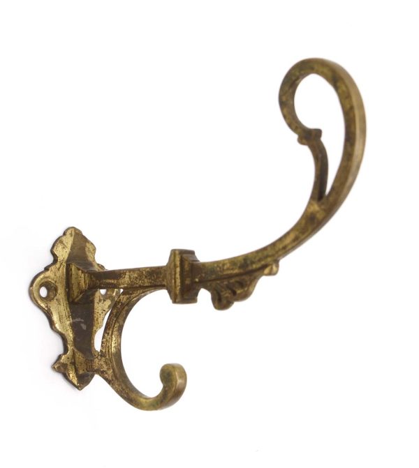 Single Hooks - Antique Two Arm Patina 5 in. Brass Wall Hook