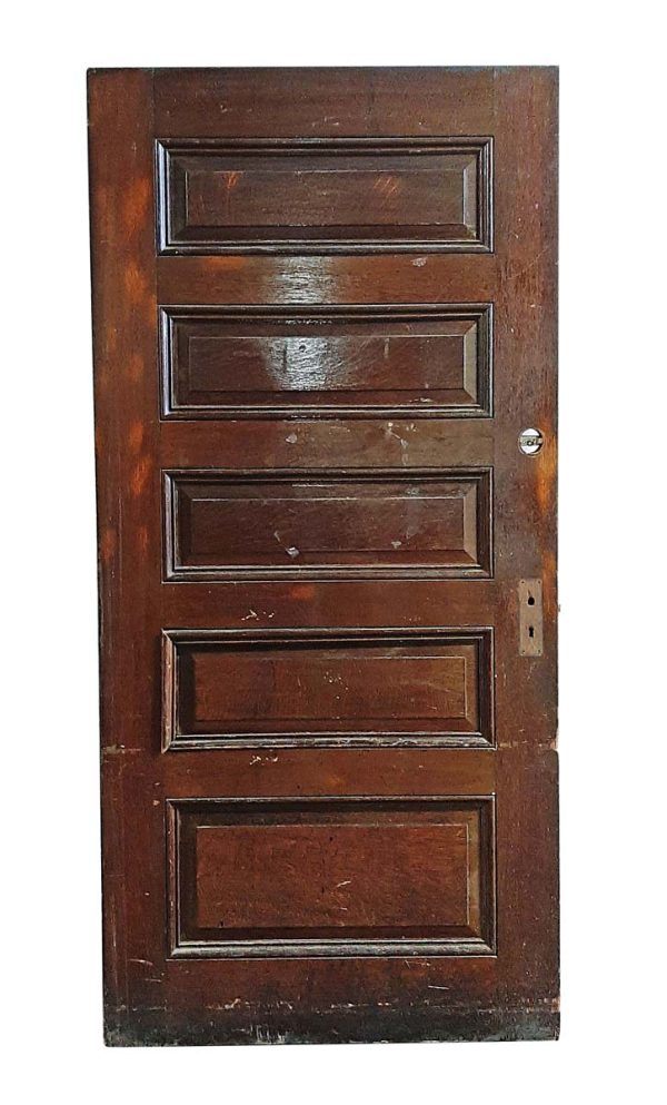 Standard Doors - Antique 5 Pane Oak Wood Privacy Door 83.25 x 41.75