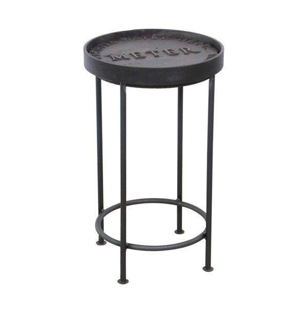 Altered Antiques - Handmade Steel & Cast Iron Water Meter Stool or Side Table