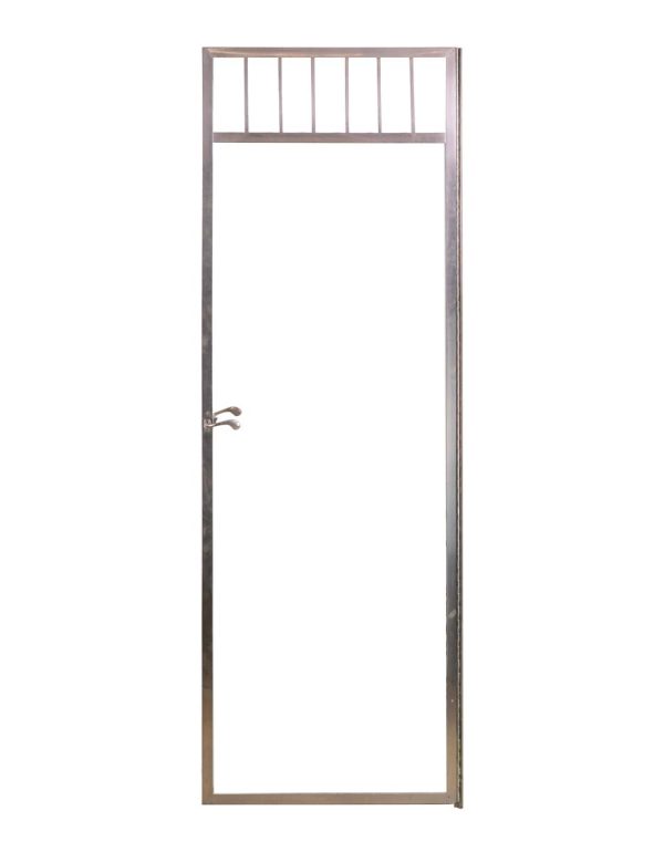 Bathroom - Reclaimed Nickel & Glass Shower Door with Top Bars