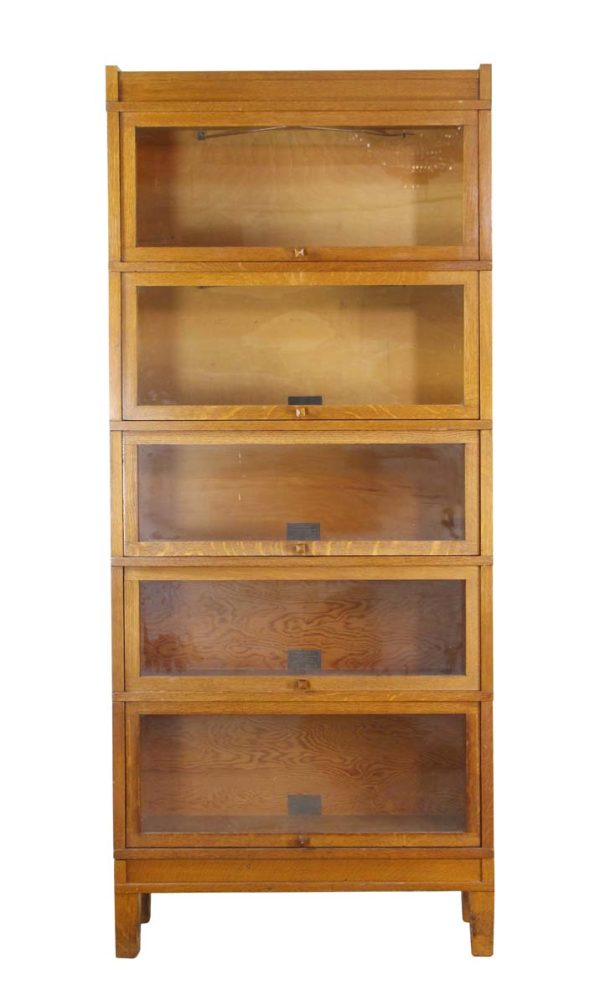 Bookcases - Antique Globe Wernicke Oak 5 Section Barrister Bookcase