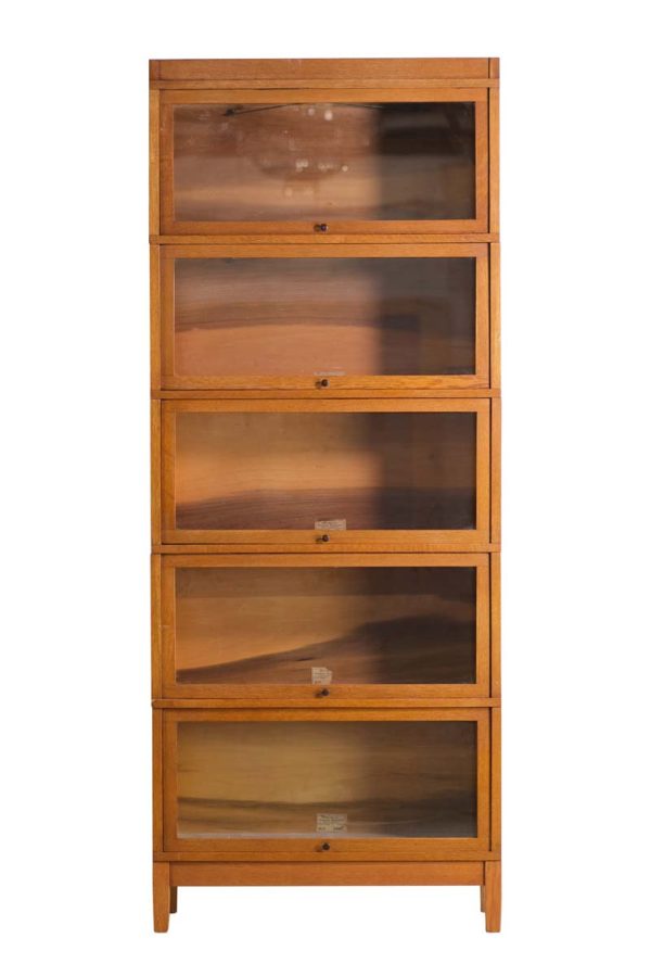 Bookcases - Vintage Globe Wernicke Oak 5 Section Barrister Bookcase
