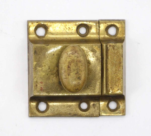 Cabinet & Furniture Latches - Antique Patina Brass Cabinet Latch with Oval Knob