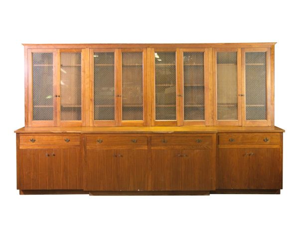 Cabinets - 1960s Walnut Veneer 12 ft x 7 ft Storage Cabinet