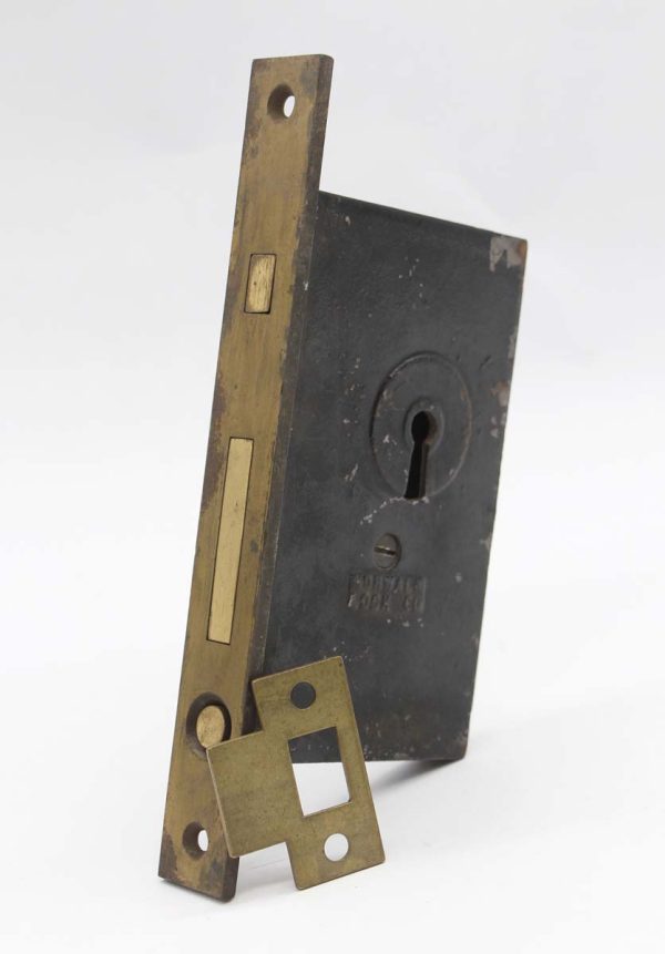 Door Locks - Antique Plain Brass Norwalk Pocket Door Mortise Lock