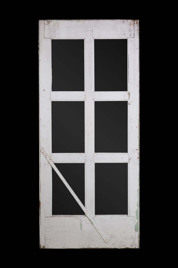 French Doors - Primitive White 6 Lite Pine French Door 73.75 x 31.25