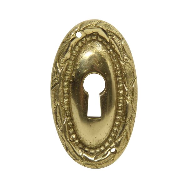 Keyhole Covers - Olde New Stock Braided & Beaded Oval Brass Keyhole Cover