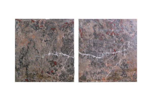 Marble Slabs - Pair of Reclaimed Gray & Black Marble Slabs