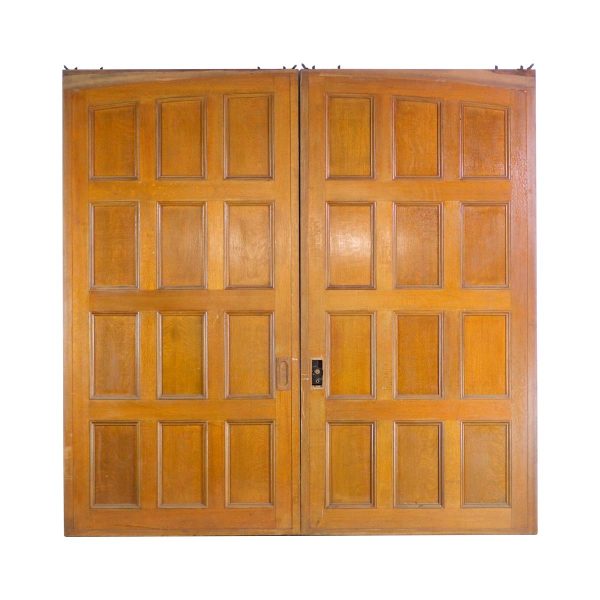Pocket Doors - Quarter Sawn Oak 12 Panel Sliding Track Double Doors