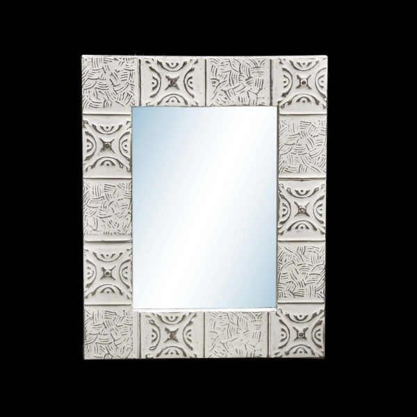 Replica Tin Mirrors & Panels - Handcrafted Basket Weave 4.5 in. Tin Framed Mirror