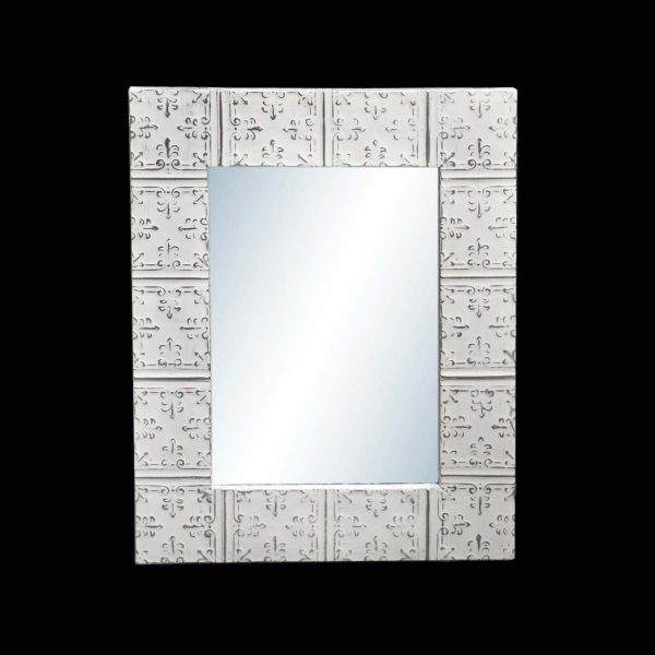 Replica Tin Mirrors & Panels - Handcrafted Mini Fleur de Lis 4.5 in. Tin Framed Mirror