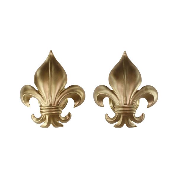 Sconces & Wall Lighting - Pair of Modern Brass Fleur de Lis Wall Sconces