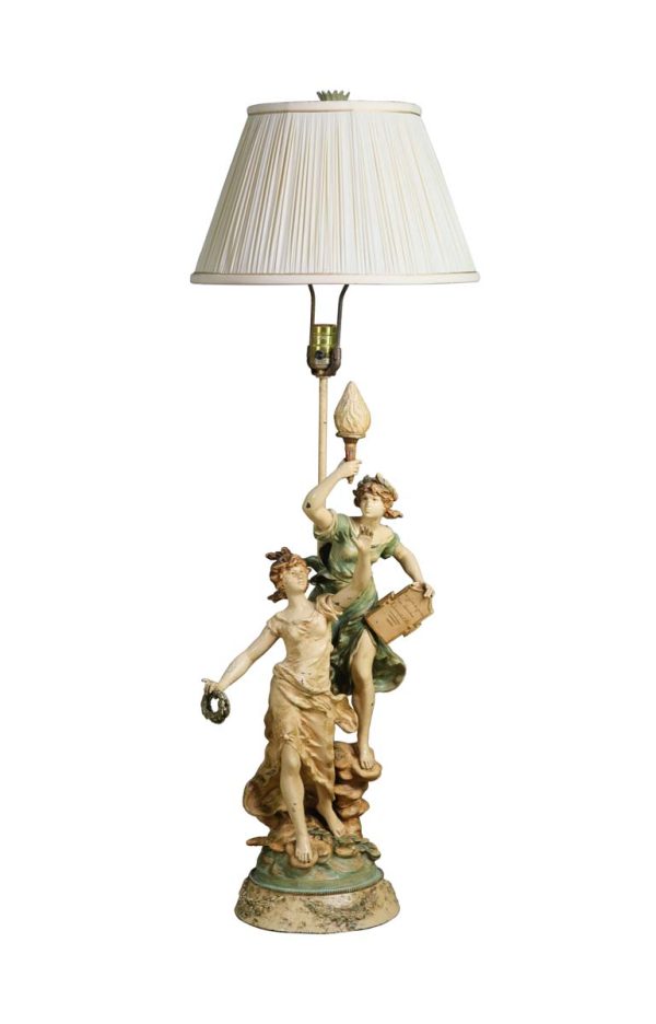 Table Lamps - Vintage Painted Ceramic Figural Table Lamp