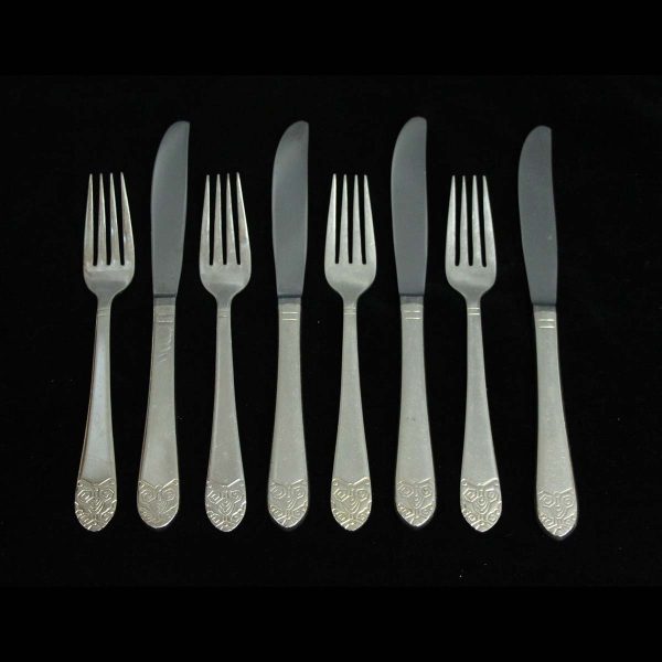 Waldorf Astoria - Waldorf Astoria Art Deco Dinner Knife & Fork Flatware 8 Piece Set