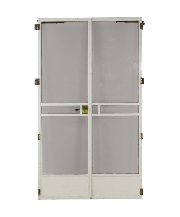 Waldorf Astoria - Waldorf Astoria White Steel Casement Double Doors 81.375 x 47.5