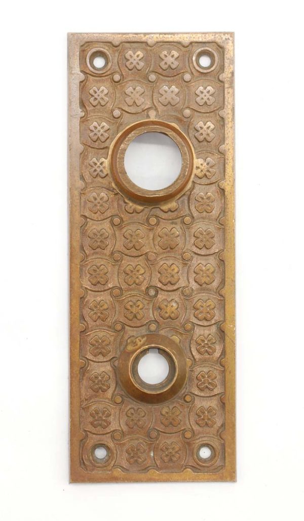 Back Plates - Antique 6 in. Aesthetic Field Bronze Yale & Towne Door Back Plate