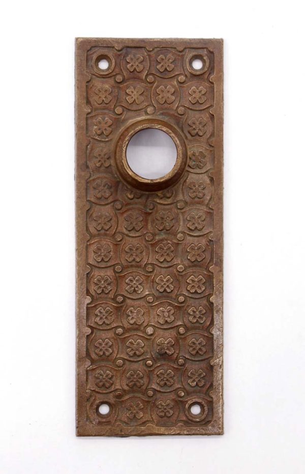 Back Plates - Antique 6 in. Yale & Towne Bronze Door Back Plate