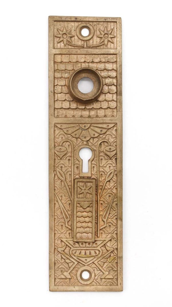 Back Plates - Antique 7 in. Aesthetic Bronze Door Double Keyhole Back Plate