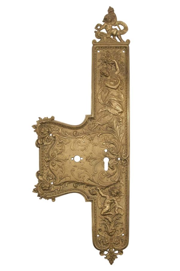 Back Plates - William Tonks & Sons Large Brass French Door Plate