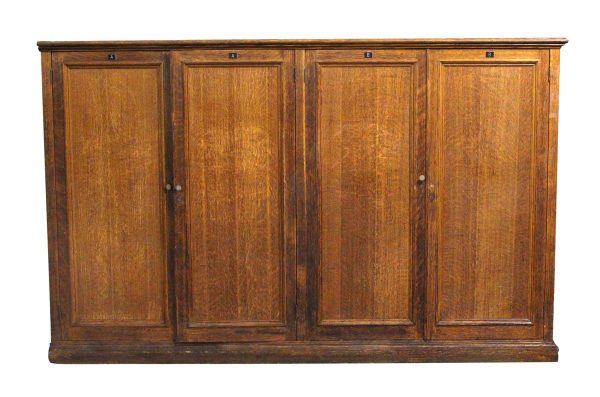 Cabinets - Vintage Double Sided Oak Cabinet Unit