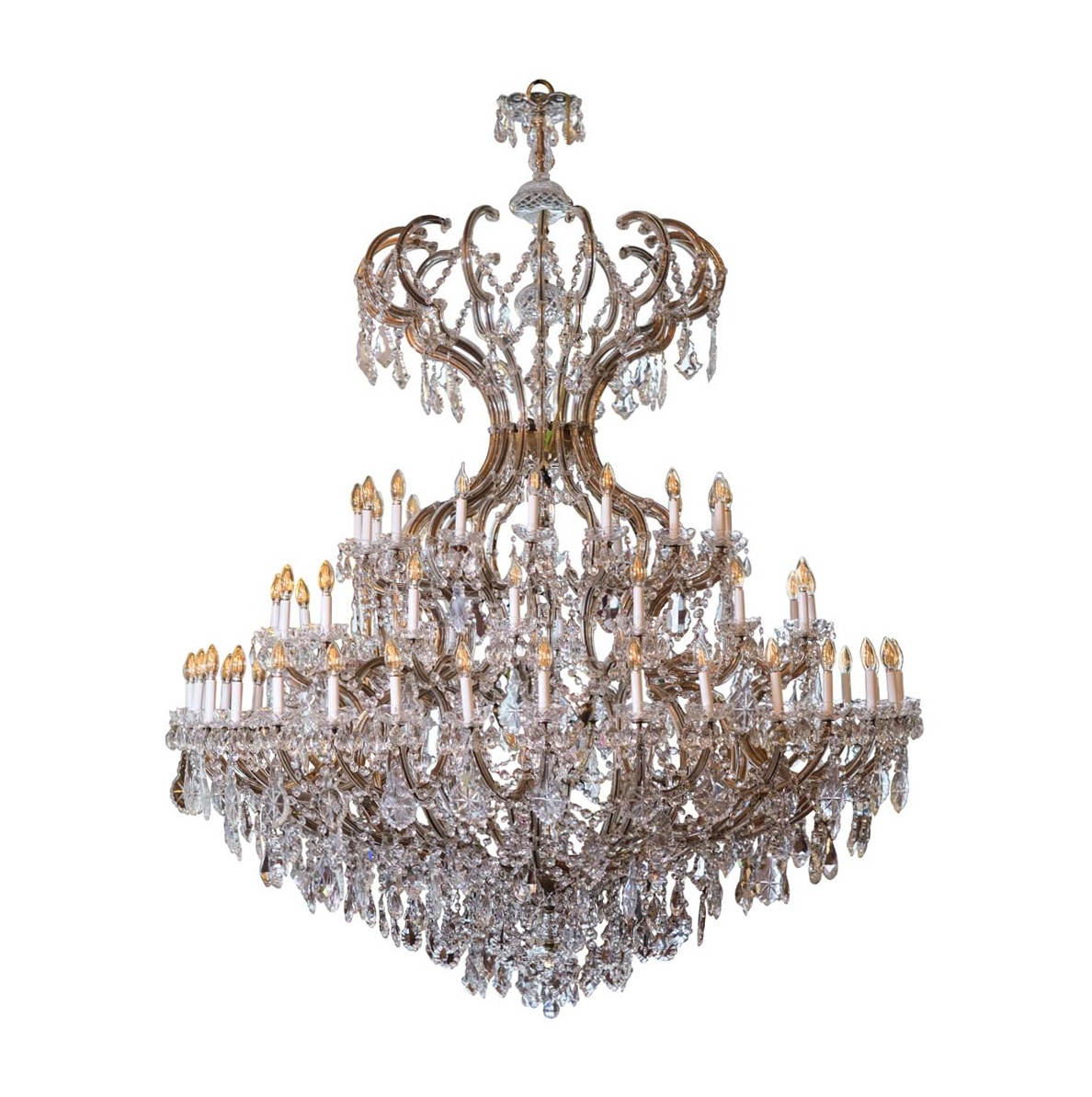 Marie Therese 12 Arm Brass And Clear Crystal Chandelier 699-12
