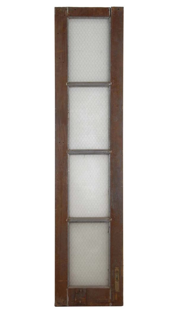 Commercial Doors - Galvanized Steel Pebbled Chicken Wire Glass Door 83.5 x 19.25