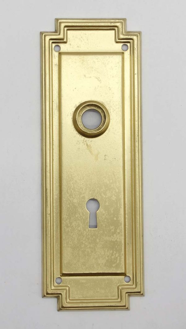 Door Hardware - 7.5 in. Gold Painted Steel Vintage Door Back Plate