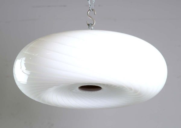 Down Lights - European 19 in. Plafonnier White Venini Glass Pendant Light