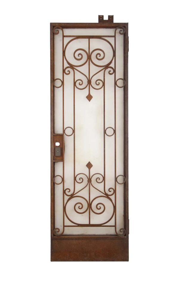 Entry Doors - Reclaimed Victorian Wrought Iron Entry Door 88 x 28.5