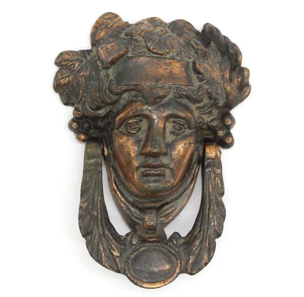Knockers & Door Bells - Antique Copper Washed Bronze Lady Head Door Knocker