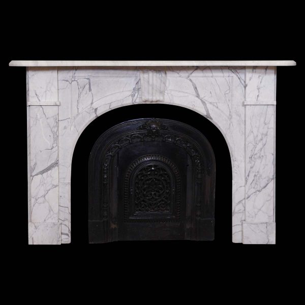 Marble Mantel - 1901 Arched NYC Townhouse White Marble Mantel