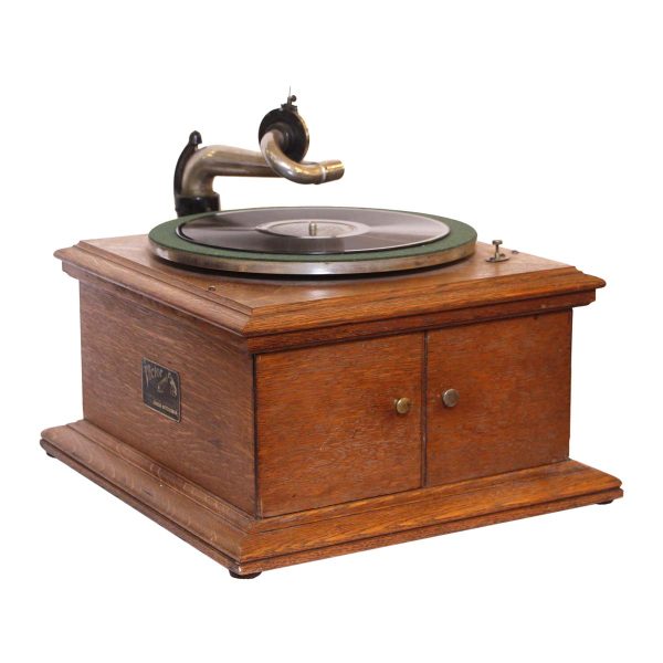 Musical Instruments - 1914 Oak Victrola Victor Talking Machine with 5 Records