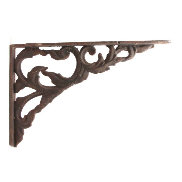 Shelf & Sign Brackets - Antique Cast Iron Foliate 11.75 in. Shelf Bracket