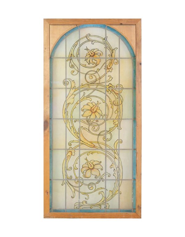 Stained Glass - Vintage Roman Arch Faux Stained Glass Window